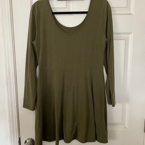 Cute, fashionable army green skater dress